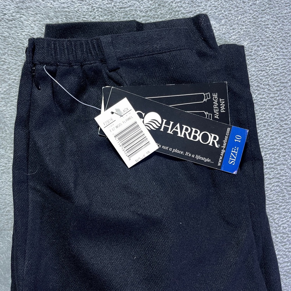Sag Harbor Wool‎ Flannel Pants Size 10 Black Career Dress Office Women's Cozy